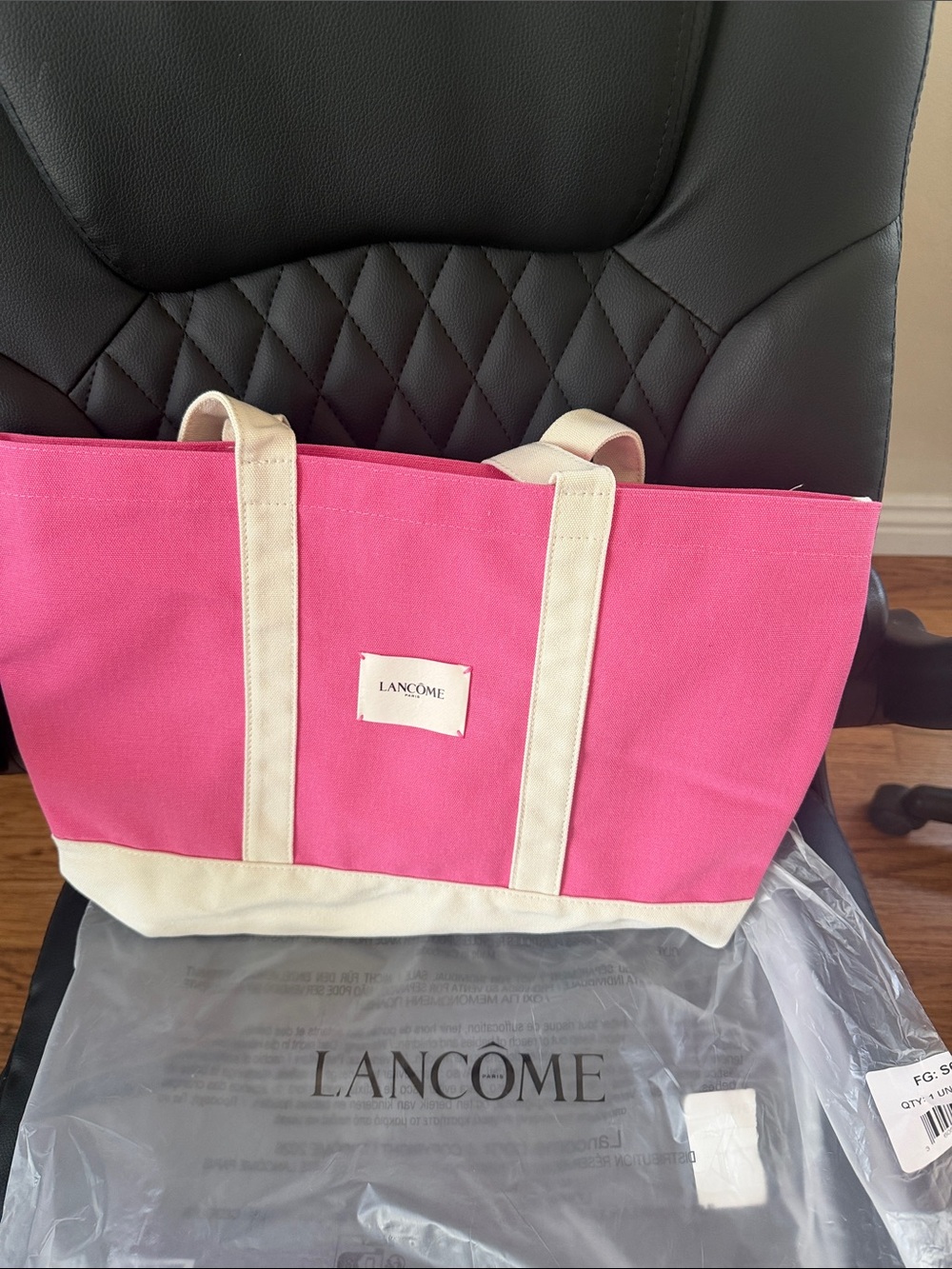 Lancôme Pink Canvas Tote Bag